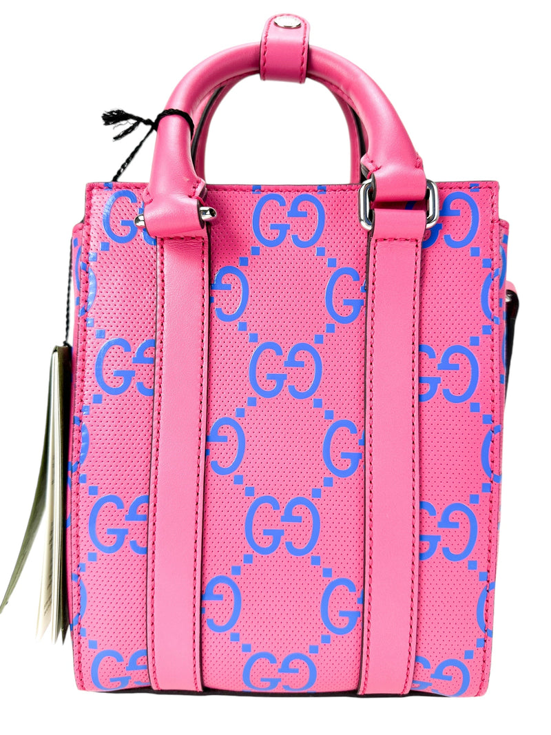 Gucci Pink Calfskin GG Tennis Mini Tote Bag