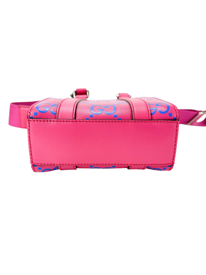 Gucci Pink Calfskin GG Tennis Mini Tote Bag