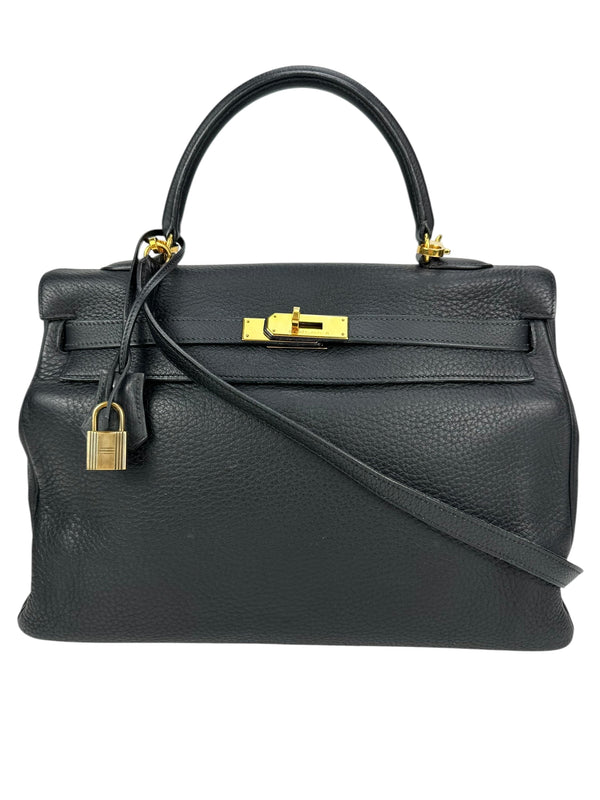 Hermes Black Togo Leather Kelly Bag 35