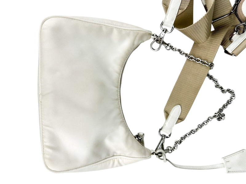 Prada Cream Nylon Re Edition Shoulder Bag