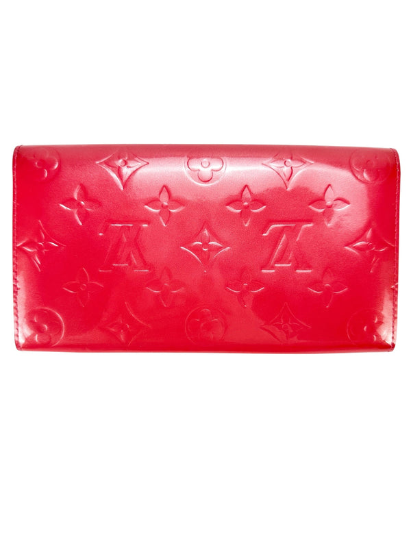 Louis Vuitton Rose Pop Vernis Leather Sarah Long Wallet