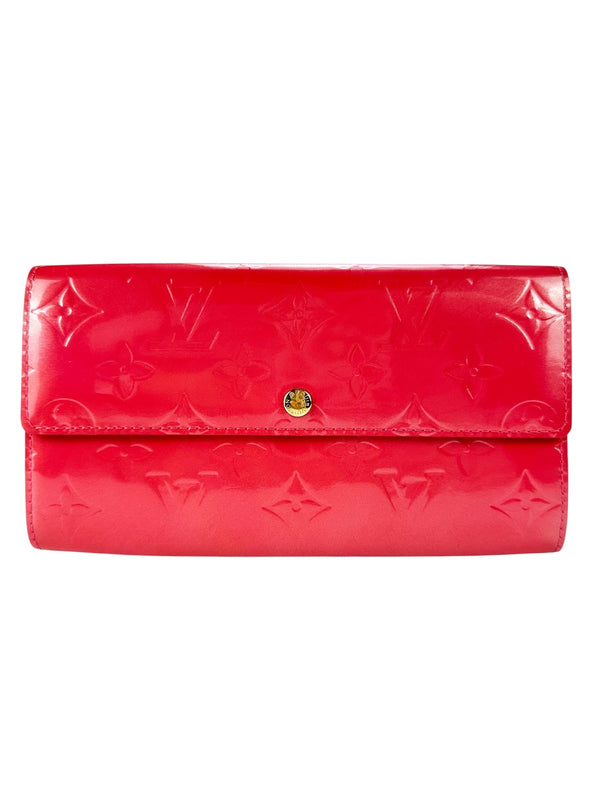 Louis Vuitton Rose Pop Vernis Leather Sarah Long Wallet