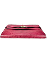 Hermes Magenta Ostrich Kelly Lounge Wallet