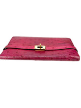 Hermes Magenta Ostrich Kelly Lounge Wallet