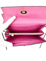 Hermes Magenta Ostrich Kelly Lounge Wallet