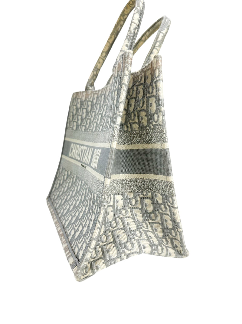 Christian Dior Grey Canvas Oblique Book Tote