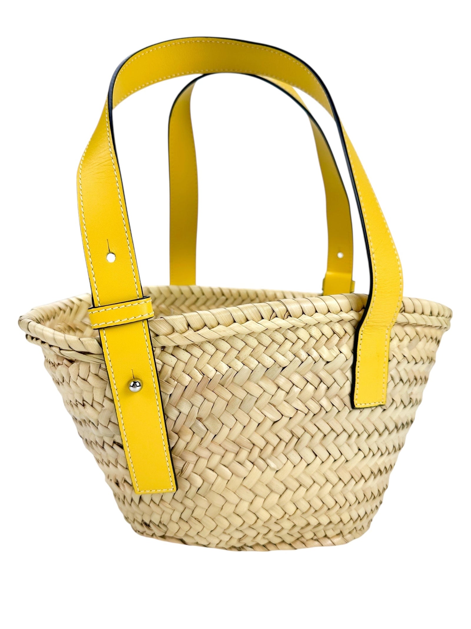 Loewe Yellow Raffia And Leather Basket Bag – Season 2 Consign