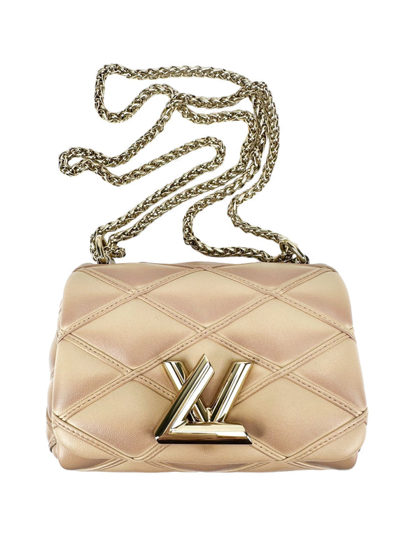 Louis Vuitton Beige Lambskin Pico GO 14 Bag