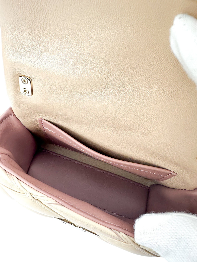 Louis Vuitton Beige Lambskin Pico GO 14 Bag