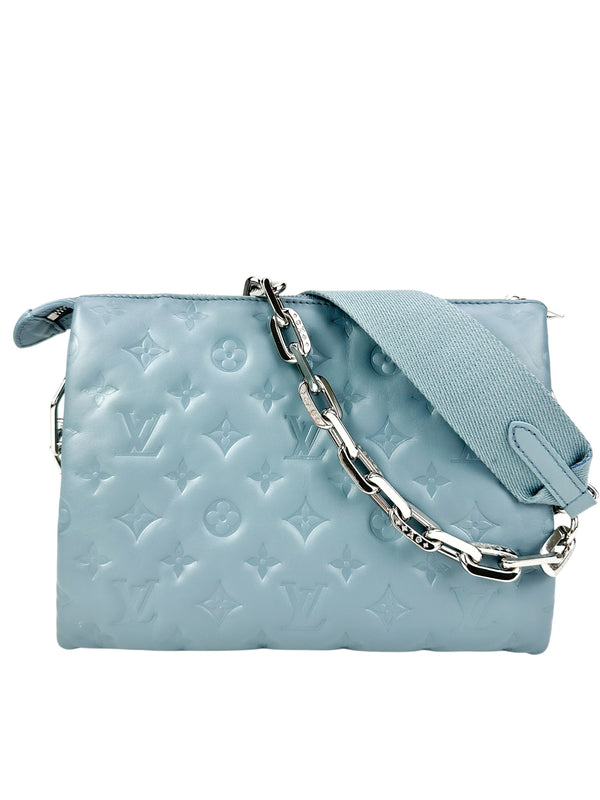 Louis Vuitton Blue Glacier Lambskin Coussin PM
