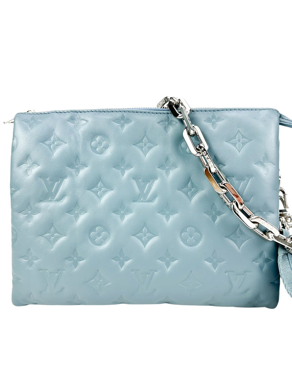Louis Vuitton Blue Glacier Lambskin Coussin PM