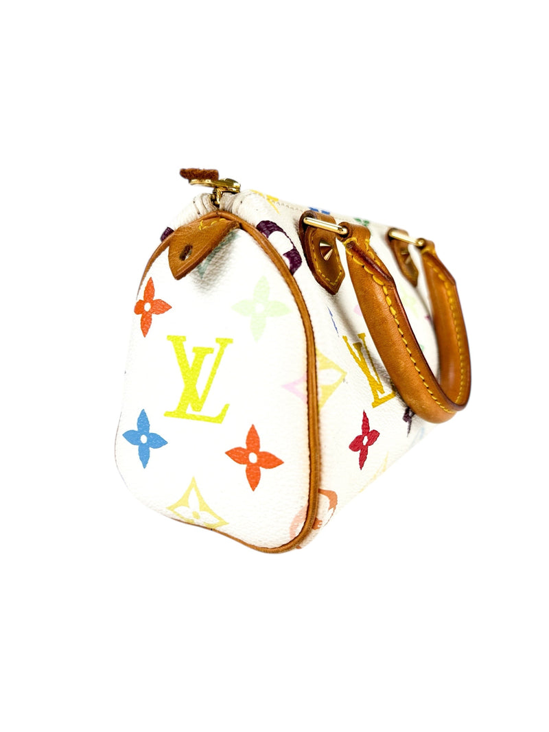 Louis Vuitton Multicolor Monogram Blanc Coated Canvas Speedy Nano