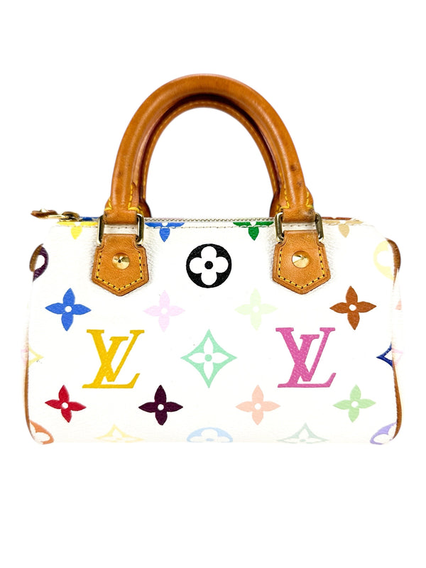 Louis Vuitton Multicolor Monogram Blanc Coated Canvas Speedy Nano