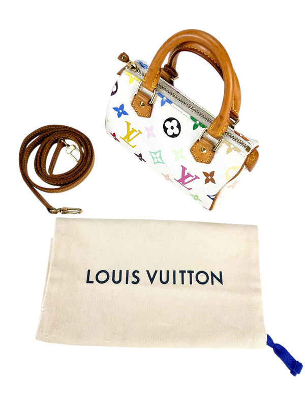 Louis Vuitton Multicolor Monogram Blanc Coated Canvas Speedy Nano