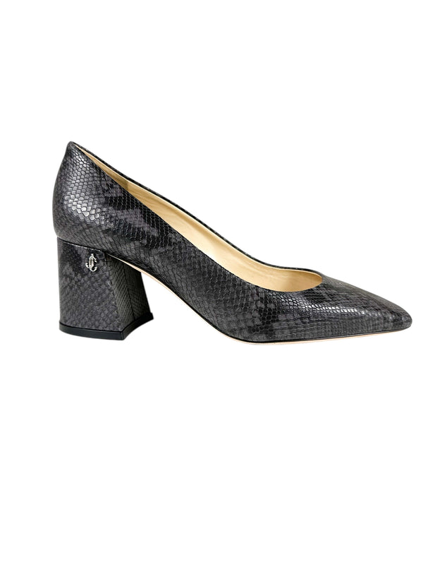 Jimmy Choo Brown Snake Skin Dianne Chunky Heel