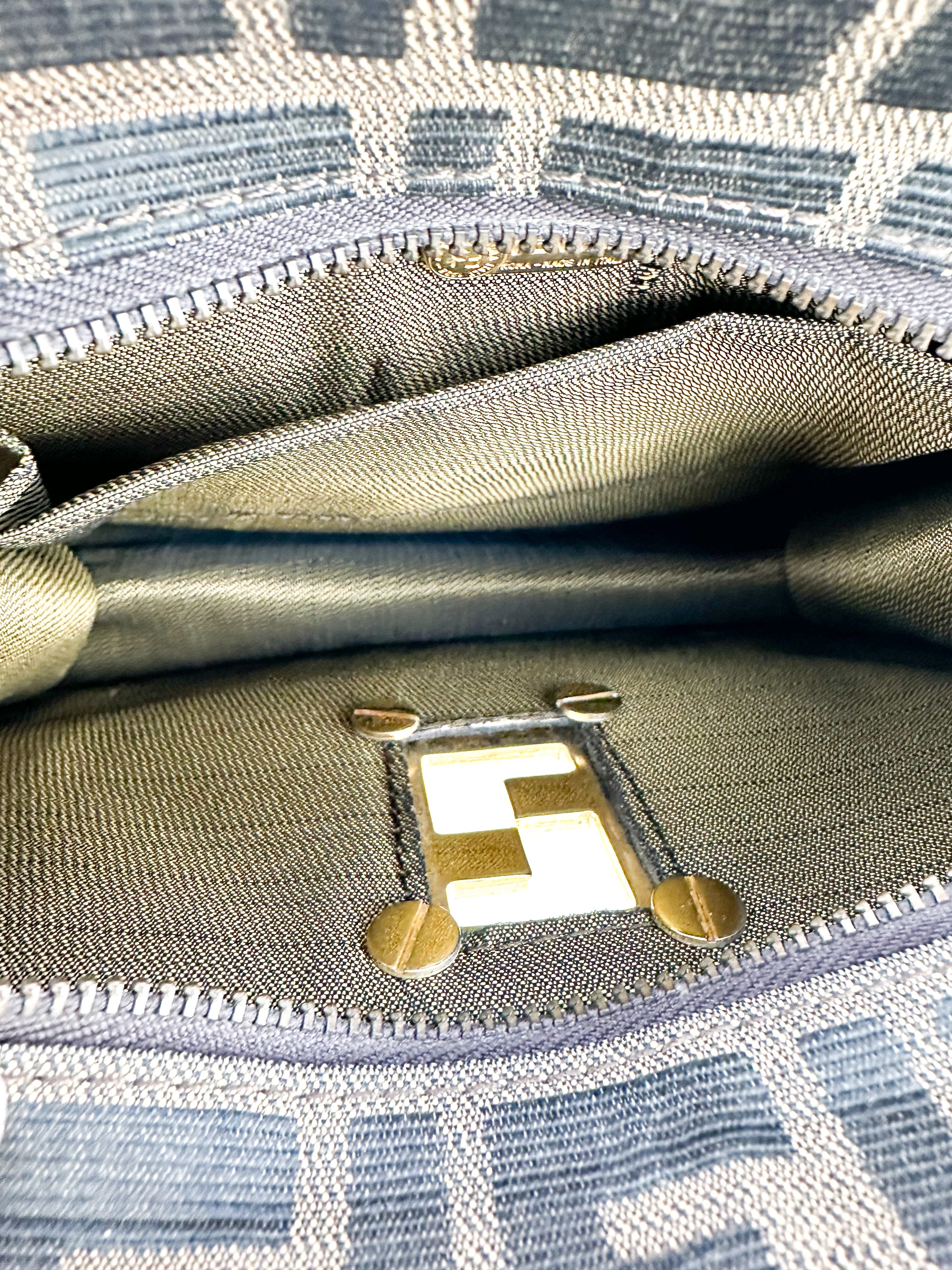 Fendi Zucca Brown Canvas Clutch