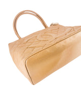 Chanel Beige Caviar Leather Medallion Tote Bag