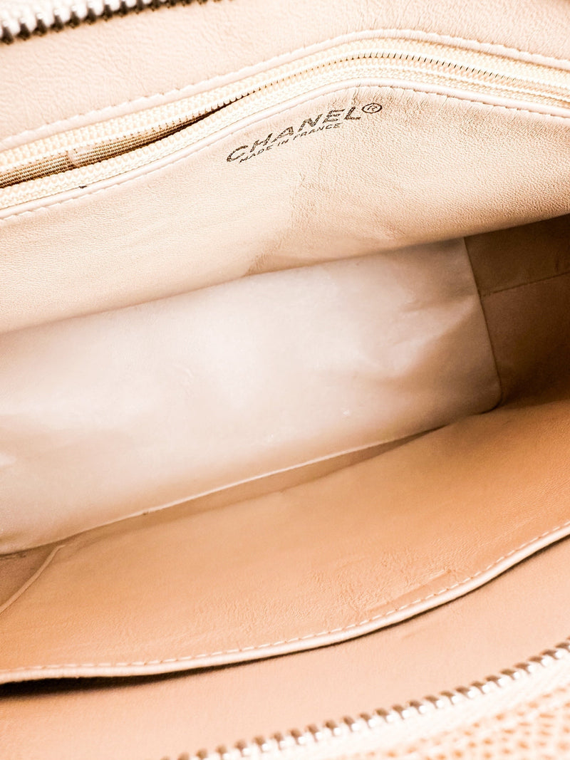 Chanel Beige Caviar Leather Medallion Tote Bag