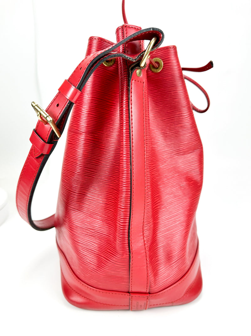 Louis Vuitton Red Epi Leather Noe Bucket Bag