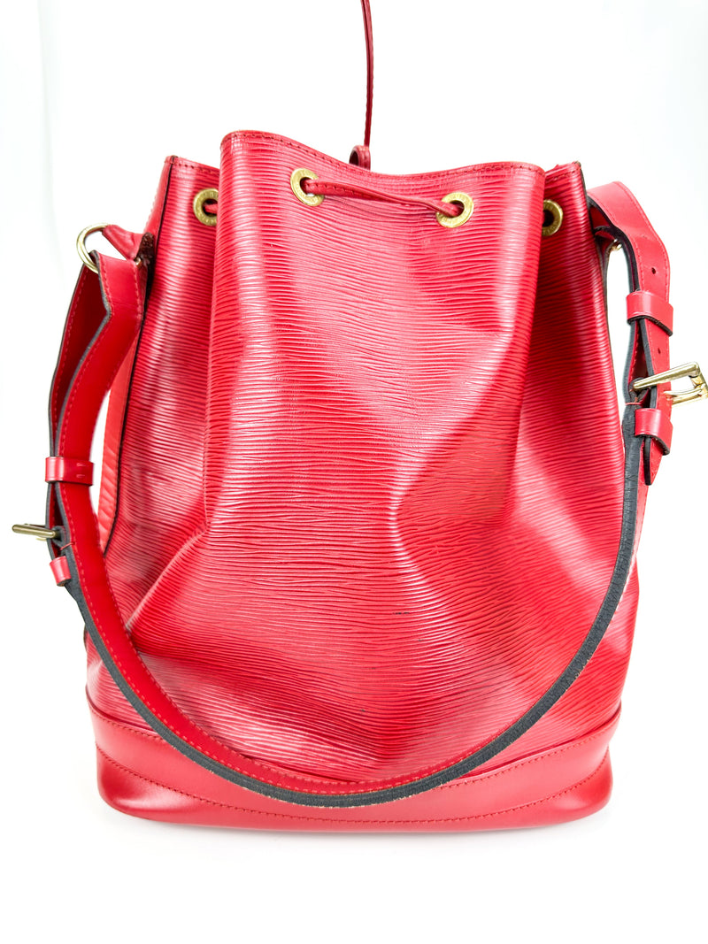 Louis Vuitton Red Epi Leather Noe Bucket Bag
