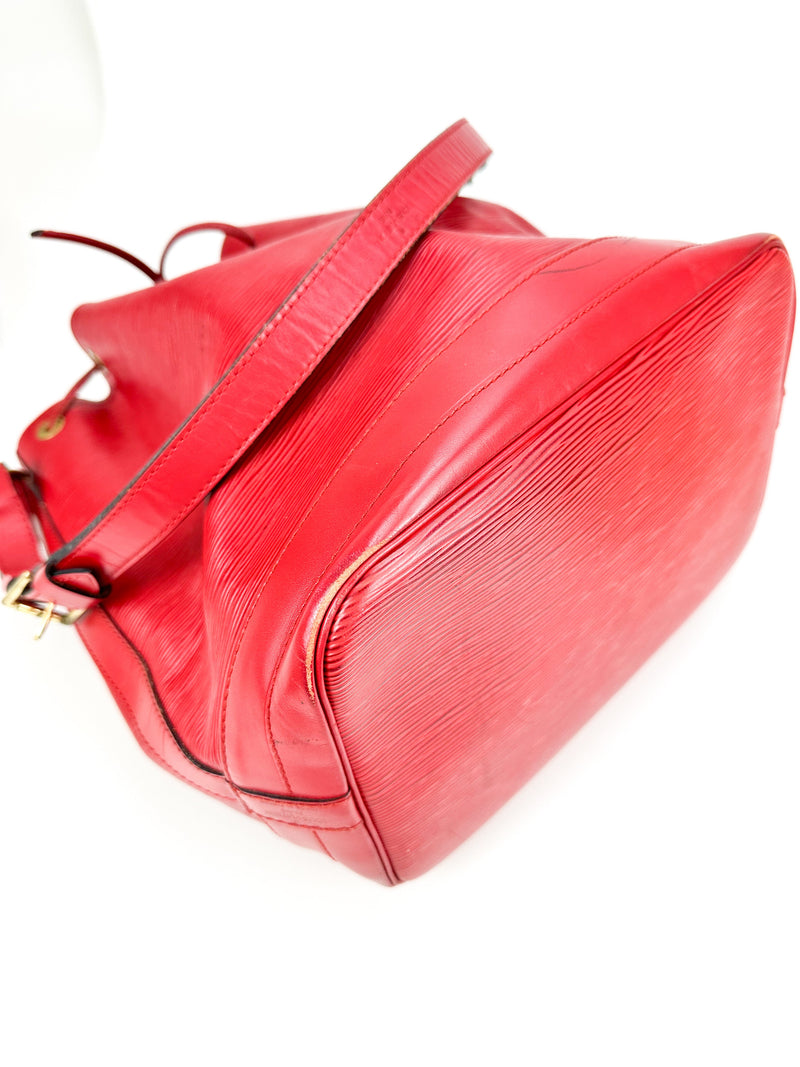 Louis Vuitton Red Epi Leather Noe Bucket Bag