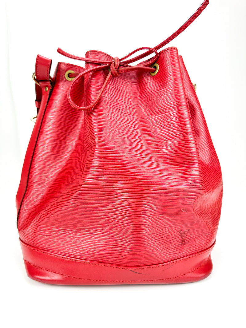 Louis Vuitton Red Epi Leather Noe Bucket Bag