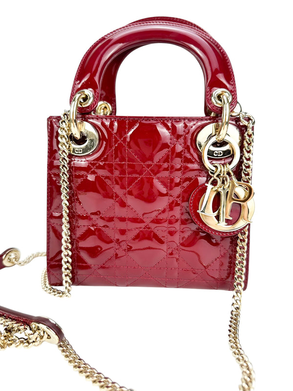Christian Dior Red Patent Leather Lady Dior