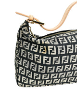 Fendi Black and Gold Canvas Zucchino Handbag