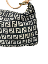 Fendi Black and Gold Canvas Zucchino Handbag