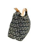 Fendi Black and Gold Canvas Zucchino Handbag