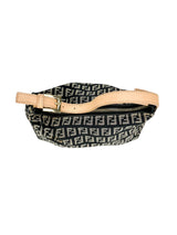 Fendi Black and Gold Canvas Zucchino Handbag
