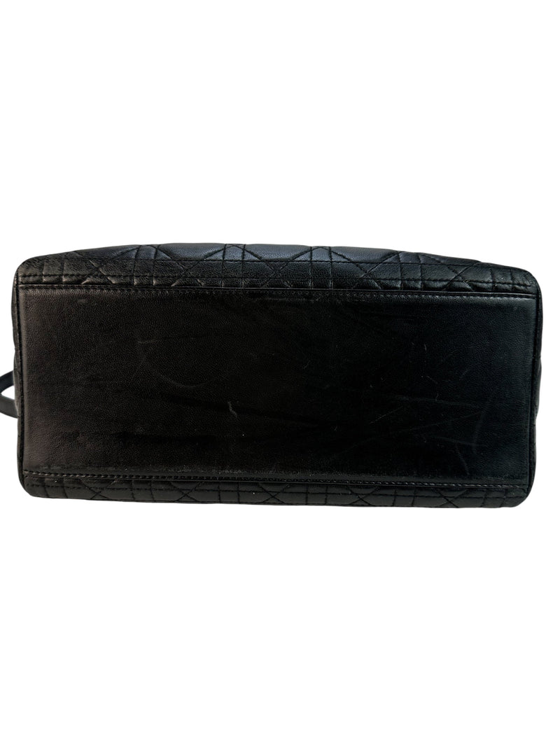 Christian Dior Black Cannage Lambskin Lady Dior Medium