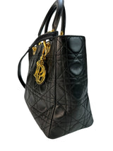 Christian Dior Black Cannage Lambskin Lady Dior Medium