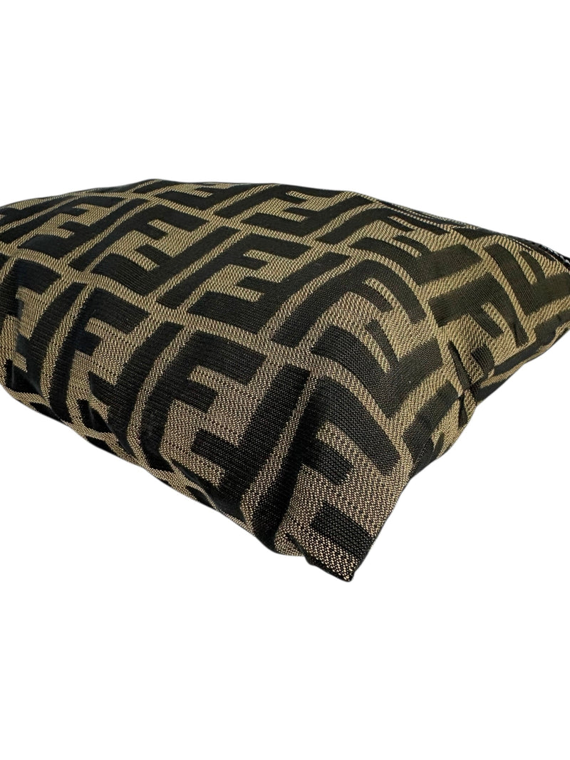 Fendi Brown and Black Canvas Zucca Print Slim Pouch Clutch