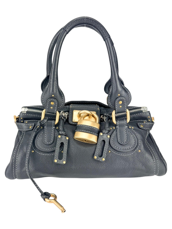 Chloe Navy Leather Paddington Shoulder Bag