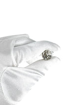 Chanel Silver Interlocking CC Stud Earings