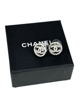 Chanel Silver Interlocking CC Stud Earings