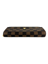 Louis Vuitton Damier Ebene Canvas Leather Sarah Long Wallet