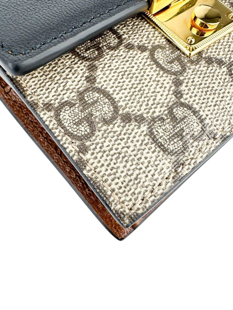 Gucci Beige Coated Canvas Leather Padlock Mini GG Belt Bag