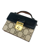 Gucci Beige Coated Canvas Leather Padlock Mini GG Belt Bag