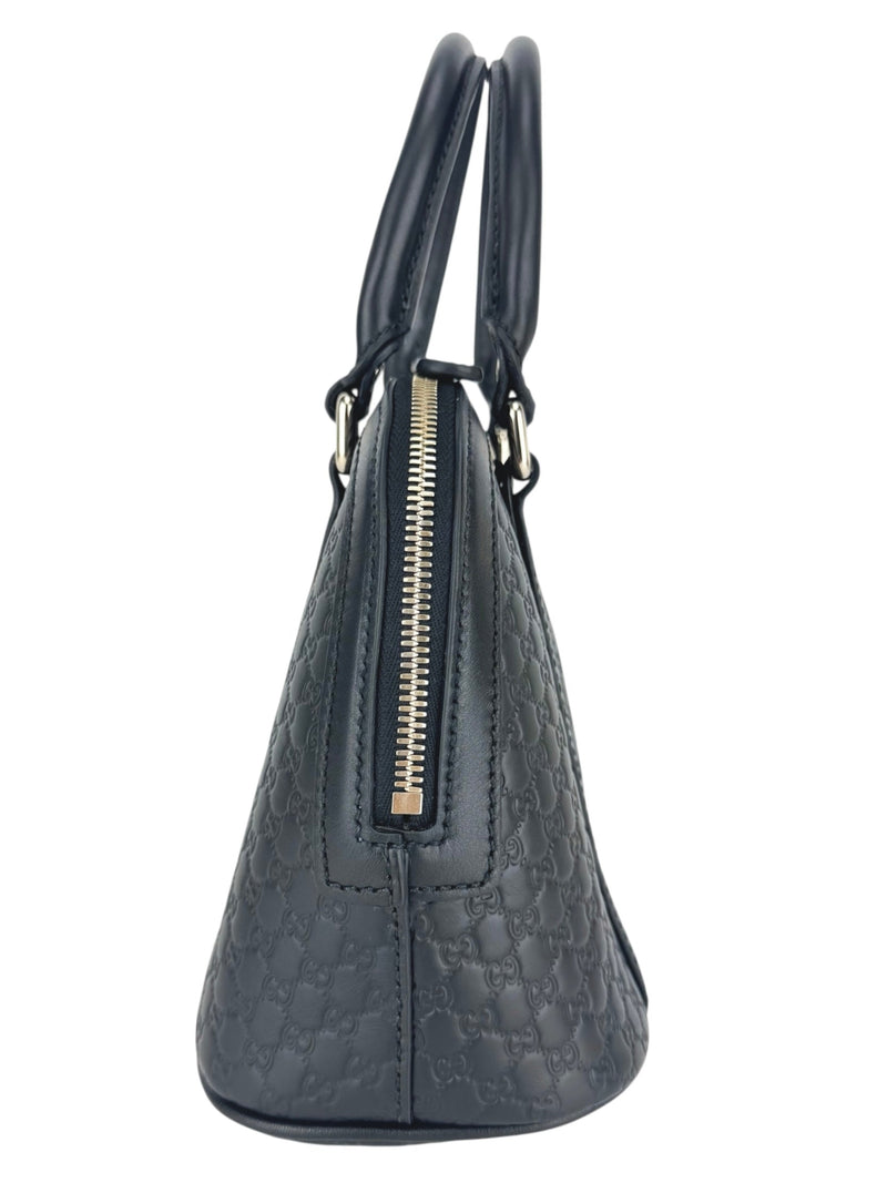 Gucci Black Leather Micro Guccissima 2 Way Bag