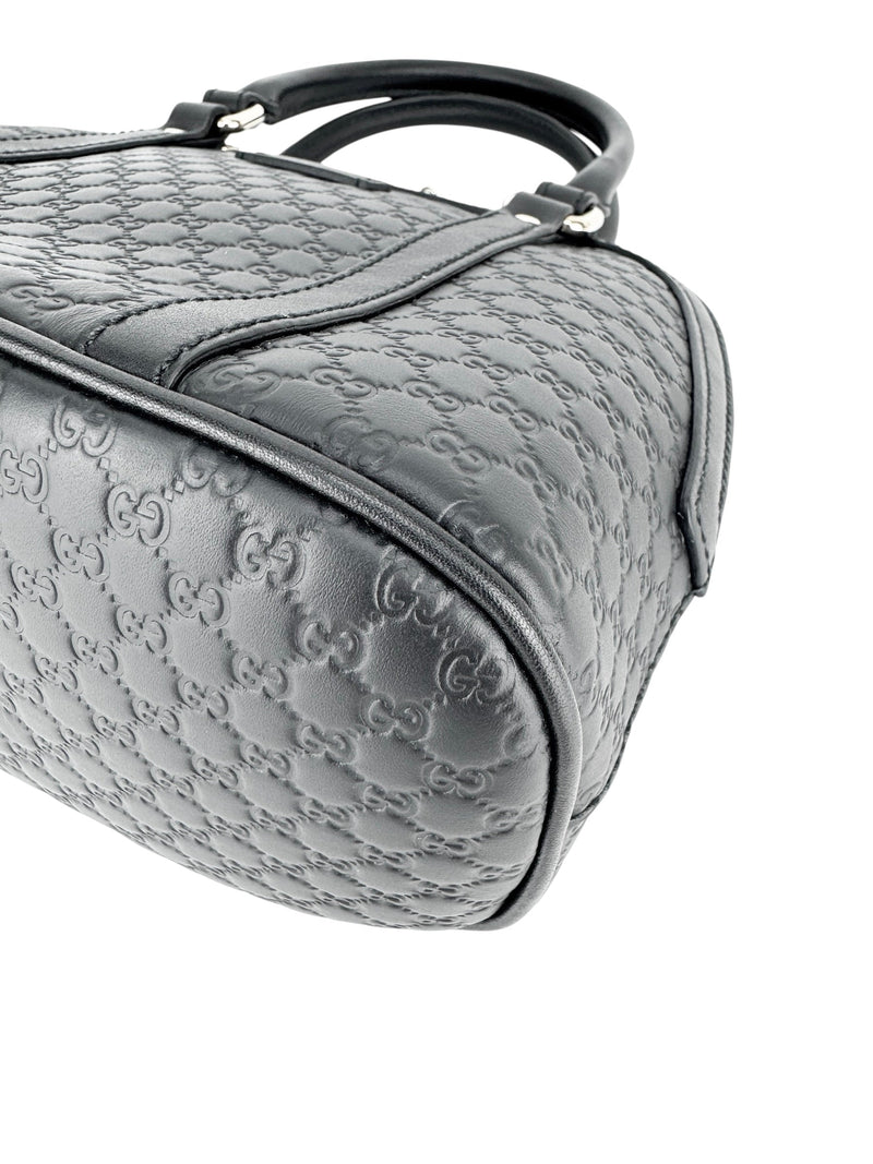 Gucci Black Leather Micro Guccissima 2 Way Bag