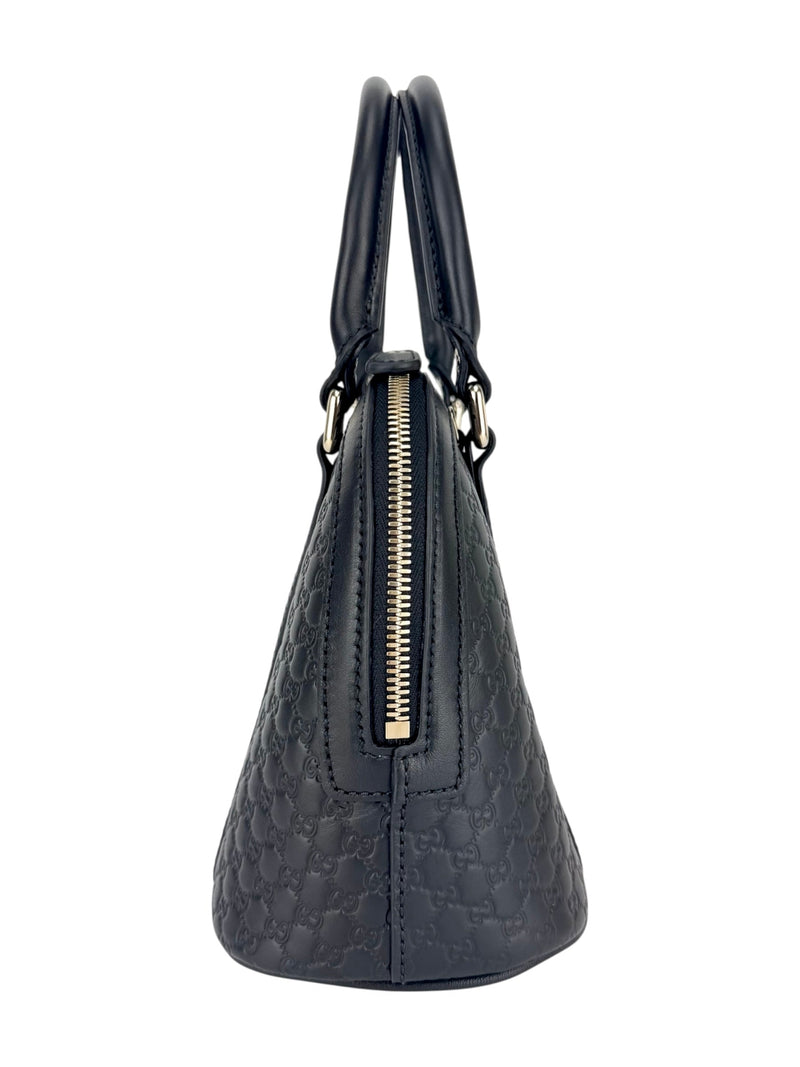 Gucci Black Leather Micro Guccissima 2 Way Bag