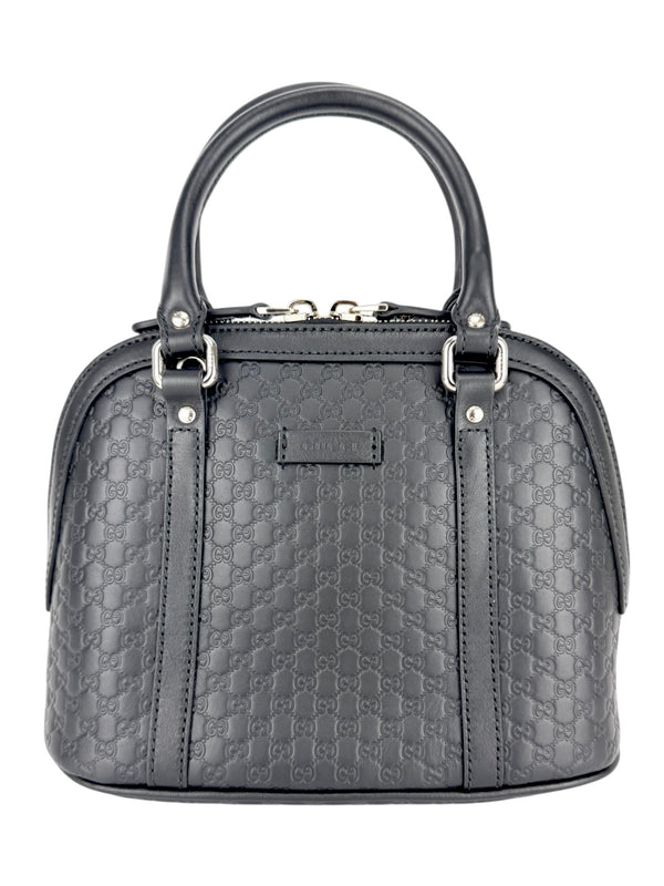 Gucci Black Leather Micro Guccissima 2 Way Bag