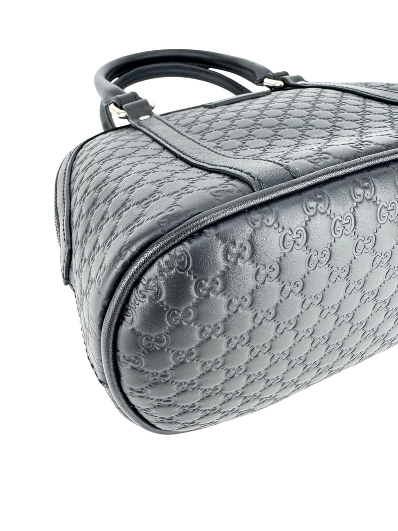 Gucci Black Leather Micro Guccissima 2 Way Bag