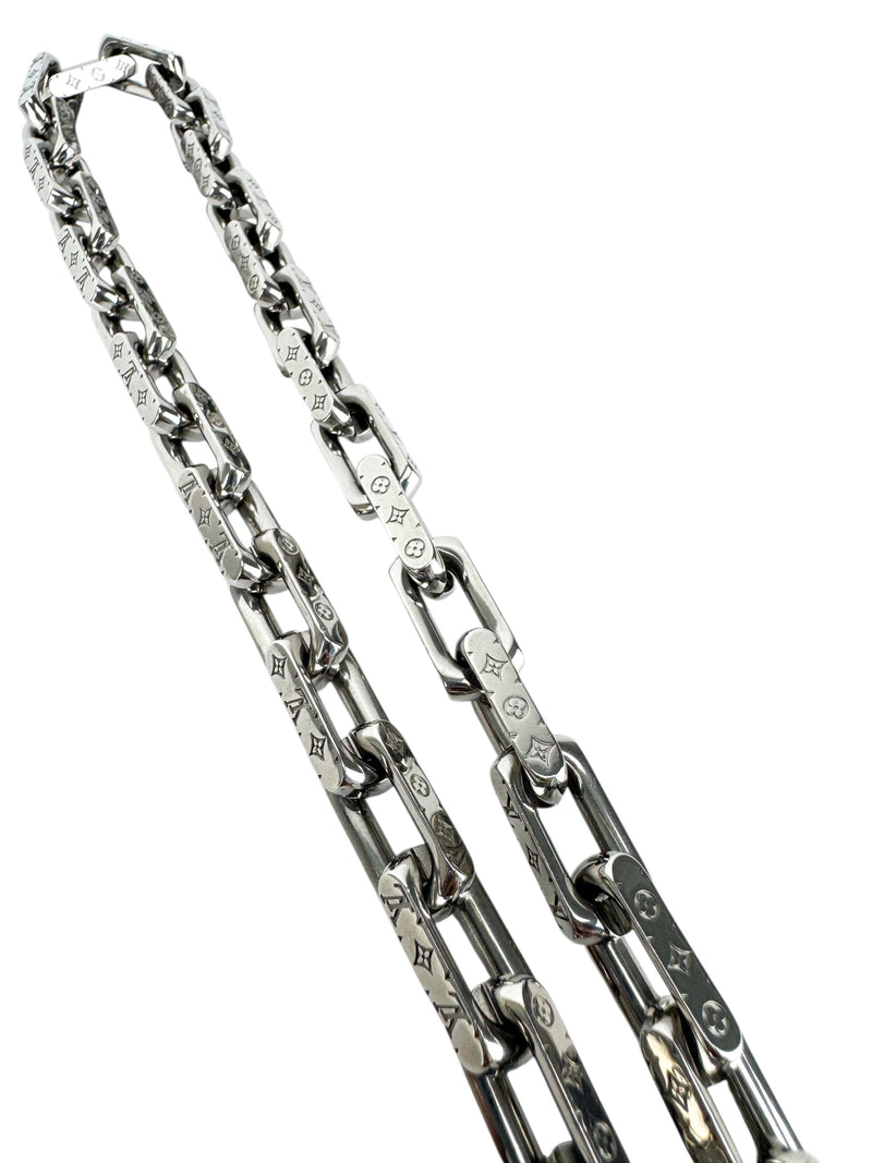 Louis Vuitton Silver Monogram Collier Chain Necklace