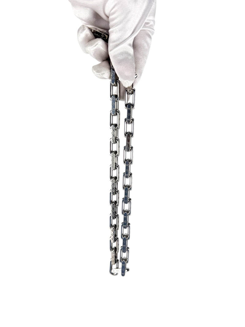 Louis Vuitton Silver Monogram Collier Chain Necklace