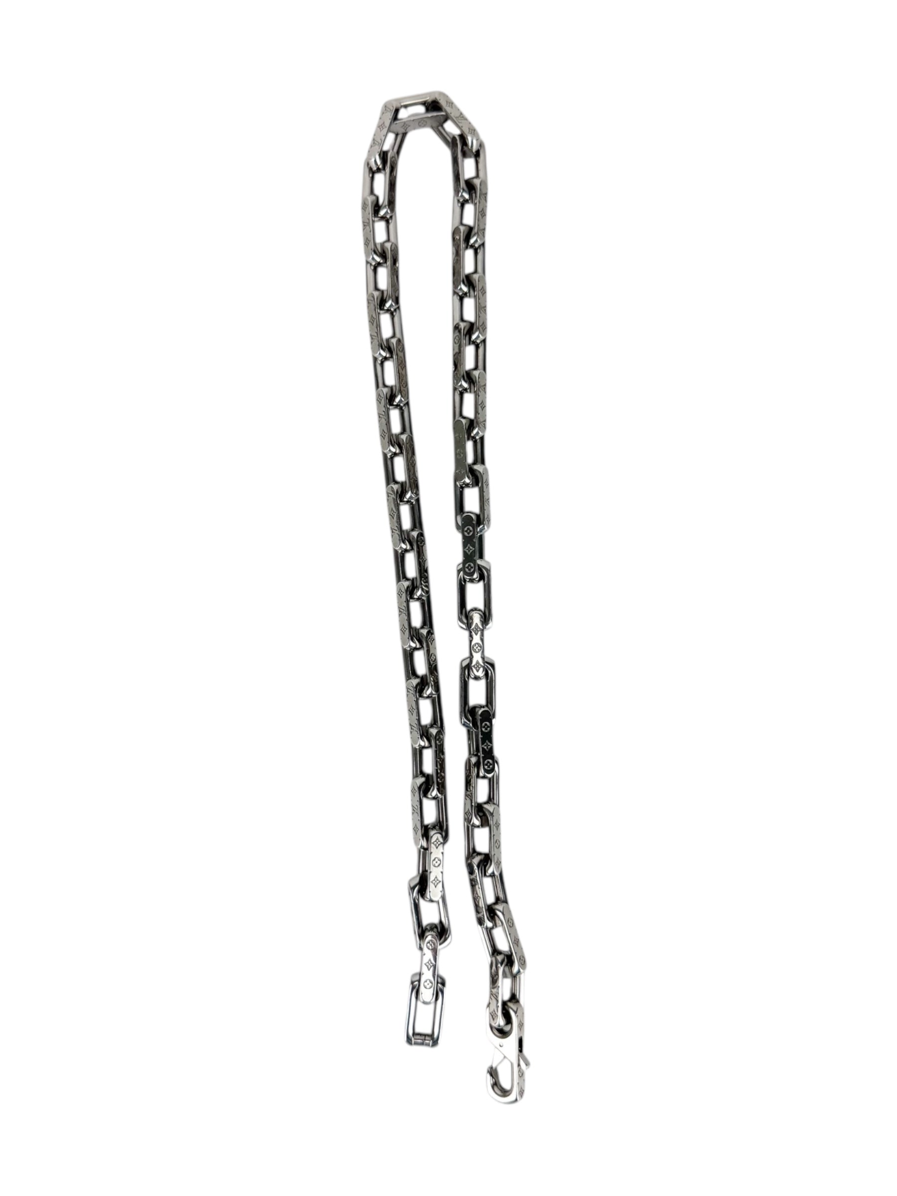 Louis Vuitton Silver Monogram Collier Chain Necklace