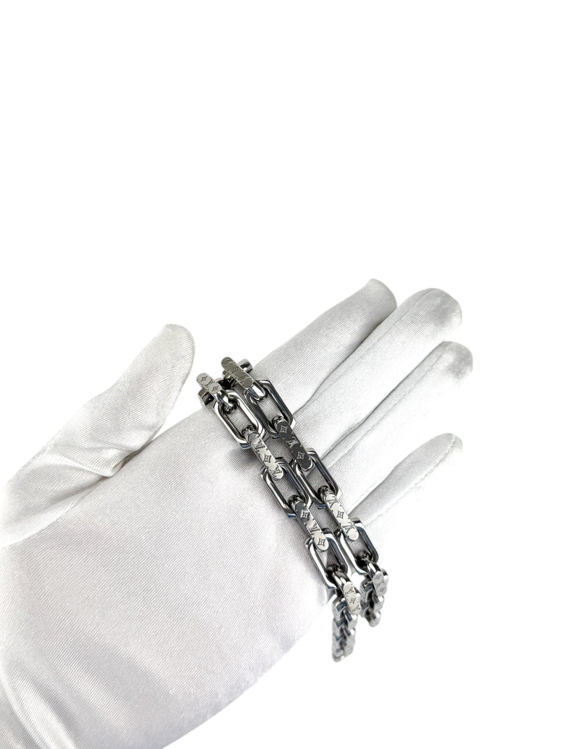 Louis Vuitton Silver Monogram Collier Chain Necklace