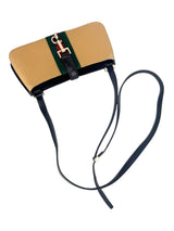 Gucci Beige and Dark Brown Canvas and Leather Shoulder Bag
